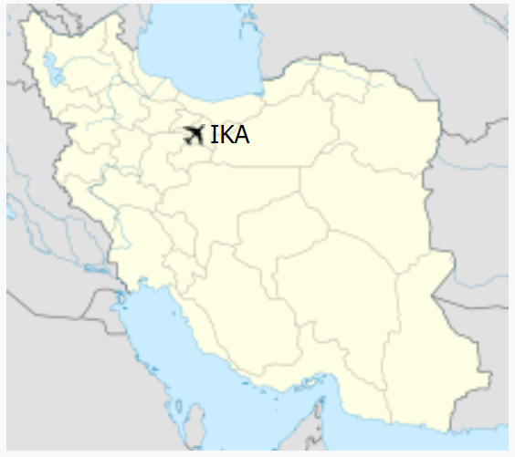 موقعیت فرودگاه امام خمینی در ایران